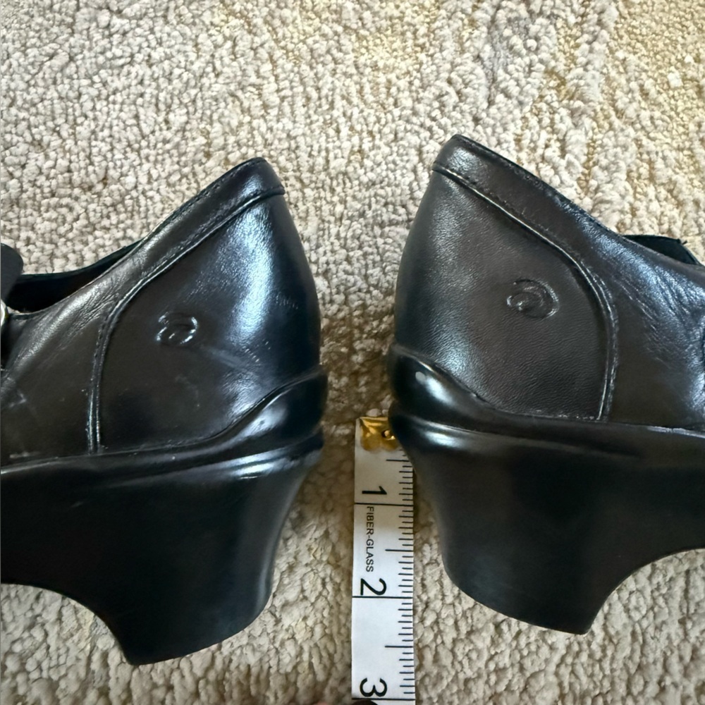 Aravon black Mary Jane Comfort Leather Heels comfort shoes t strap preppy 8.5 - Picture 7 of 12